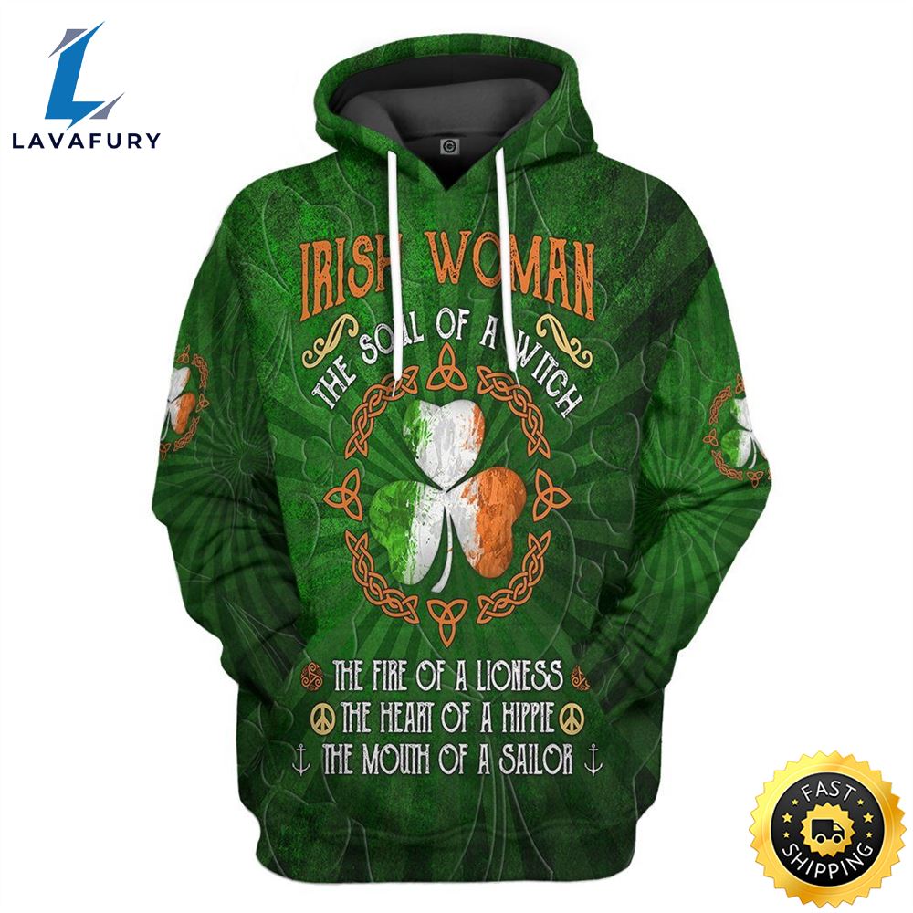 3d Irish St Patrick Day Irish Woman Tshirt Hoodie Apparel