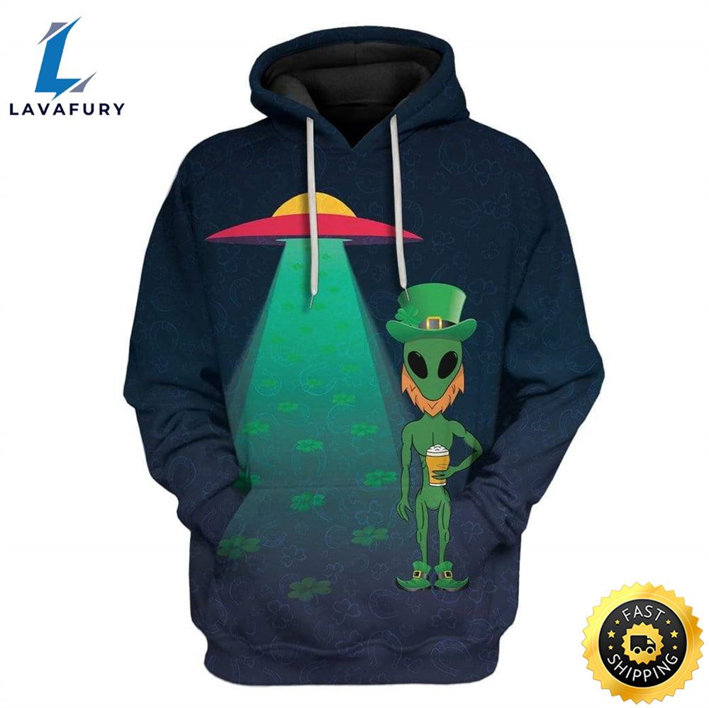 Alien St Patrick's Day Custom T-Shirts Hoodies Apparel