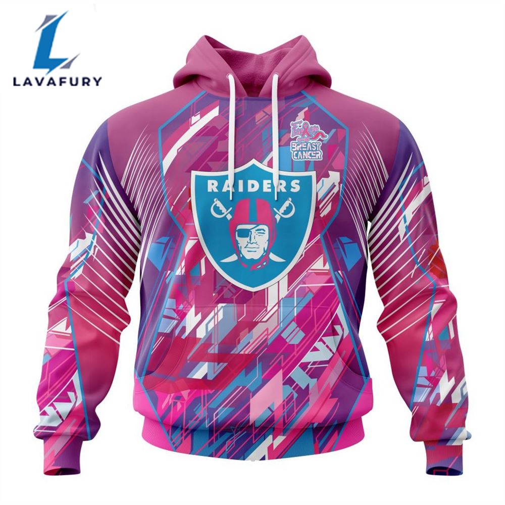 BEST NFL Las Vegas Raiders, Specialized Design I Pink I Can! Fearless Again Breast Cancer 3D Hoodie Shirt