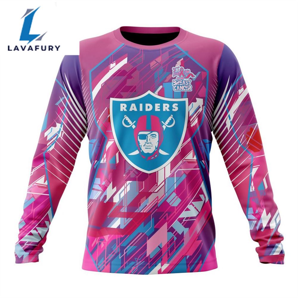 BEST NFL Las Vegas Raiders, Specialized Design I Pink I Can! Fearless Again Breast Cancer 3D Hoodie Shirt