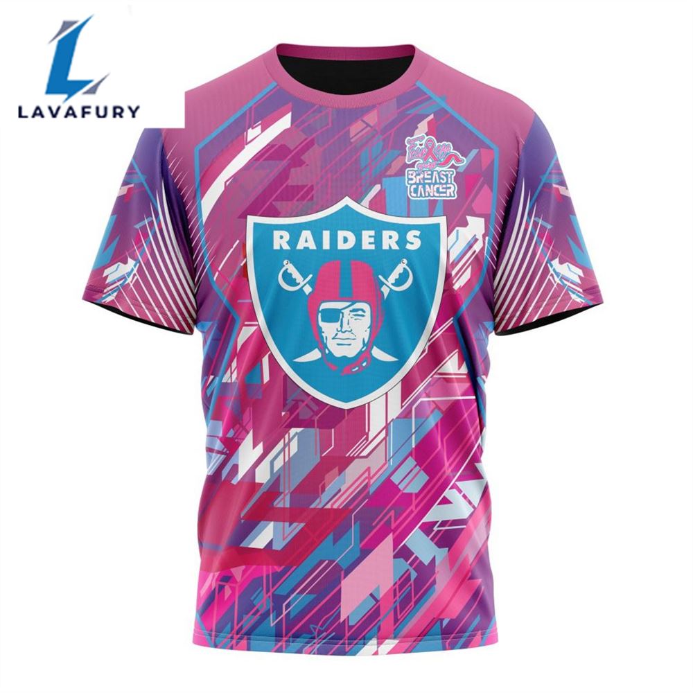 BEST NFL Las Vegas Raiders, Specialized Design I Pink I Can! Fearless Again Breast Cancer 3D Hoodie Shirt