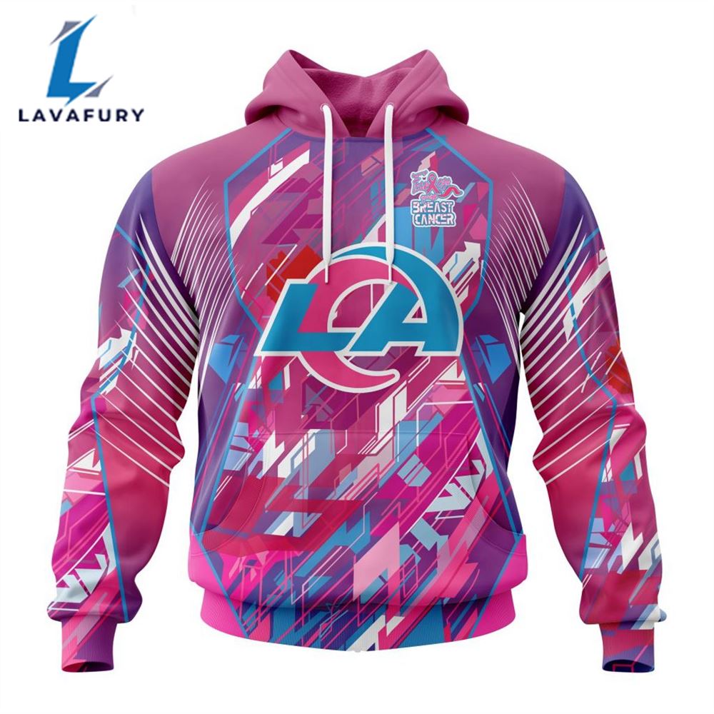 BEST NFL Los Angeles Rams, Specialized Design I Pink I Can! Fearless Again Breast Cancer 3D Hoodie Shirt