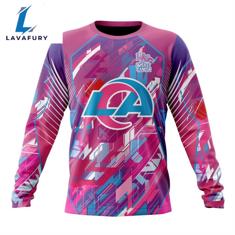 BEST NFL Los Angeles Rams, Specialized Design I Pink I Can! Fearless Again Breast Cancer 3D Hoodie Shirt