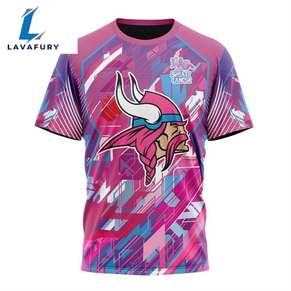 BEST NFL Minnesota Vikings, Specialized Design I Pink I Can! Fearless Again Breast Cancer 3D Hoodie Shirt