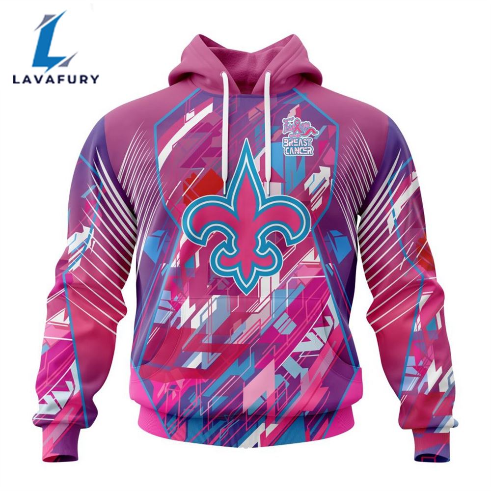 BEST NFL New Orleans Saints, Specialized Design I Pink I Can! Fearless Again Breast Cancer 3D Hoodie Shirt
