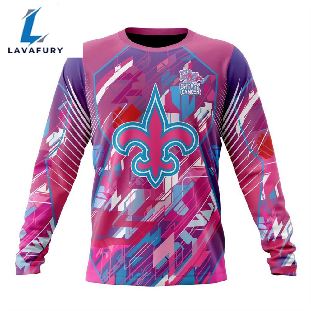 BEST NFL New Orleans Saints, Specialized Design I Pink I Can! Fearless Again Breast Cancer 3D Hoodie Shirt