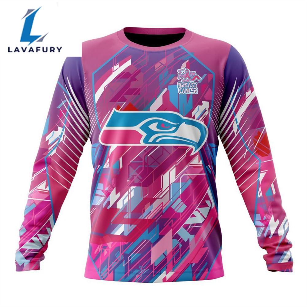 BEST NFL Seattle Seahawks, Specialized Design I Pink I Can! Fearless Again Breast Cancer 3D Hoodie Shirt