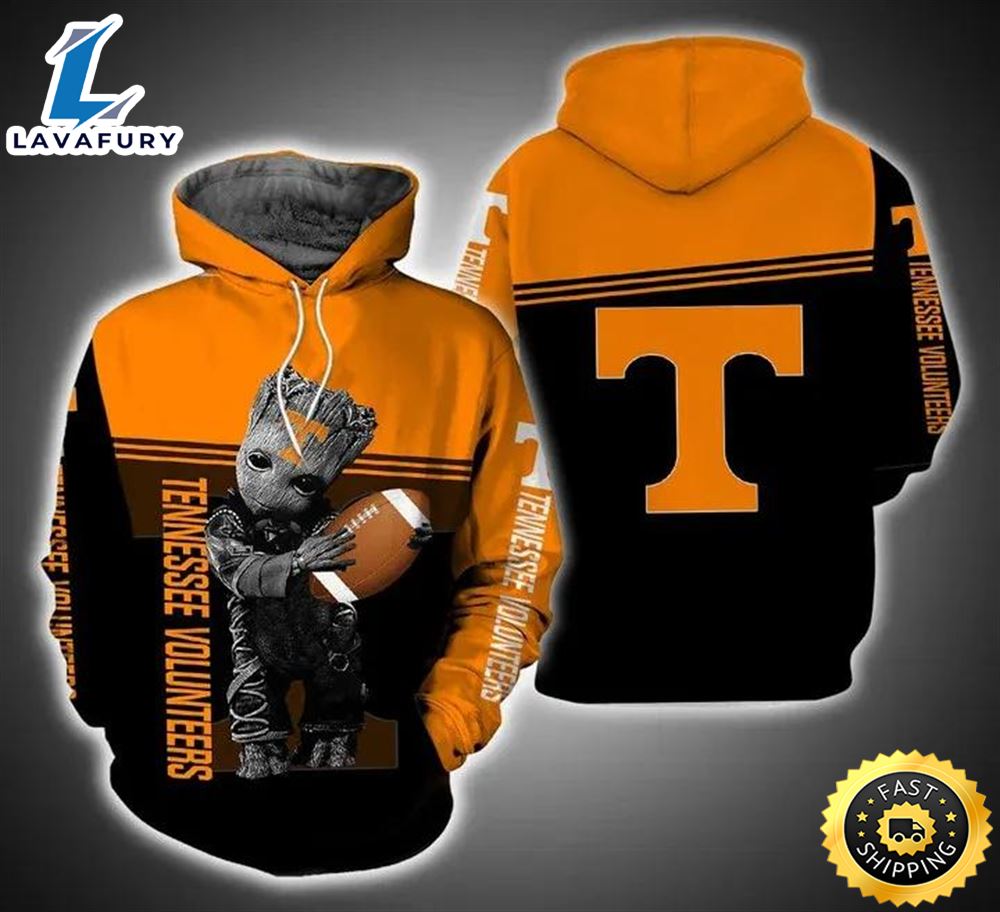 Baby Groot Hug Ball Tennessee Volunteers 3d Hoodie Gifts For Tennessee Volunteers Fans