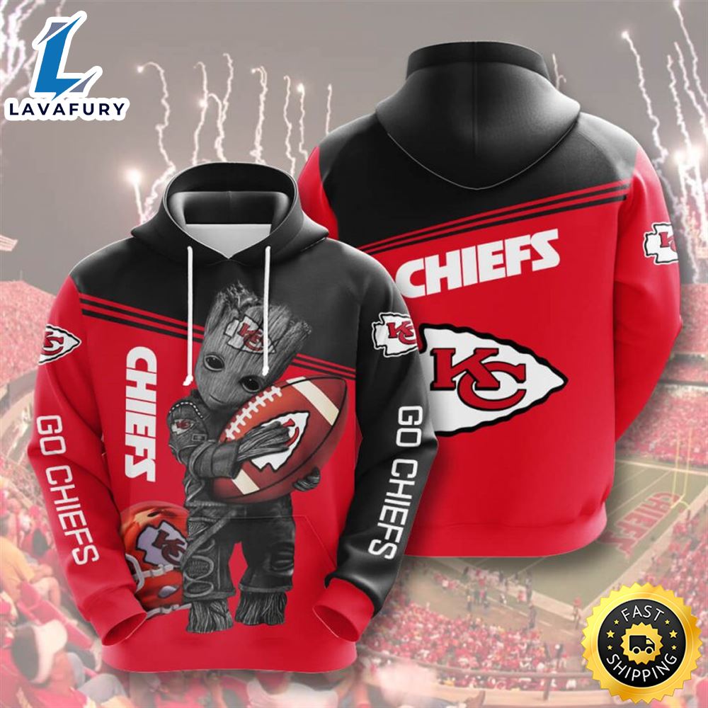 Baby Groot Kansas City Chiefs Groot Kansas City Chiefs 3d Hoodie All Over Print