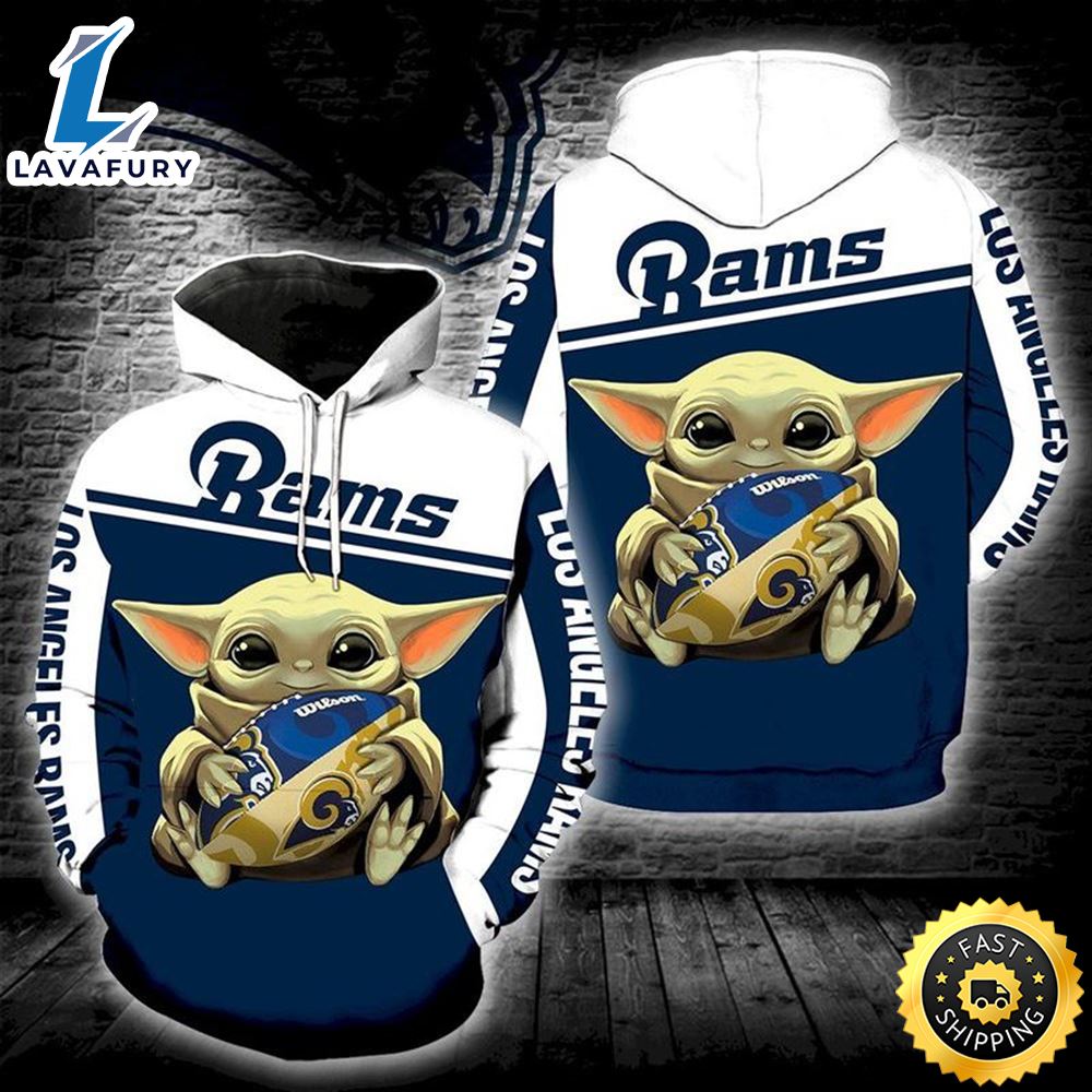 Baby Yoda Los Angeles Rams 3d Hoodie All Over Print Los Angeles Rams Gift Ideas For Him
