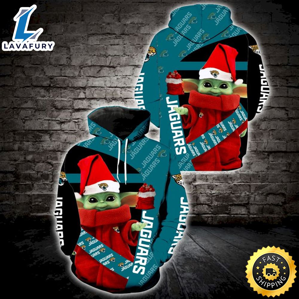 Baby Yoda Lovers Jacksonville Jaguars Christmas 3d Hoodie All Over Printed
