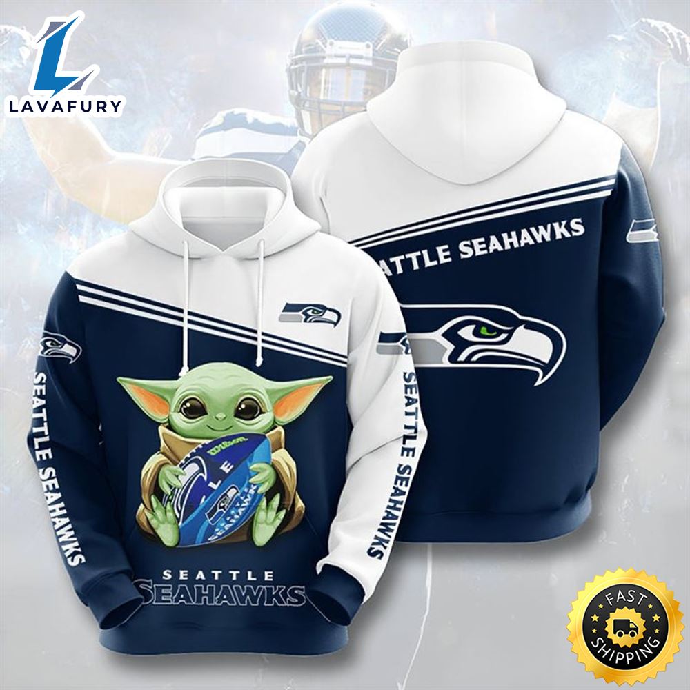 Baby Yoda Seattle Seahawks Gift For Fan 3d Hoodie All Over Print