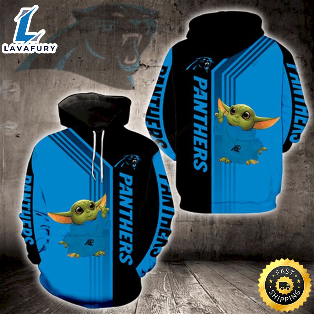 Baby Yoda Star Wars Carolina Panthers Gift For Sport Fans 3d Hoodie All Over Print