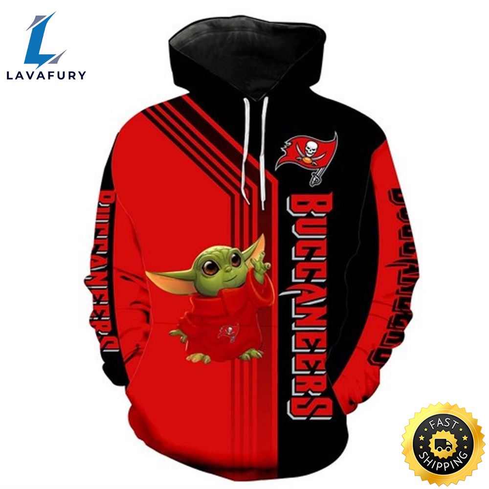 Baby Yoda Star Wars Tampa Bay Buccaneers Logo 3d Hoodie All Over Print