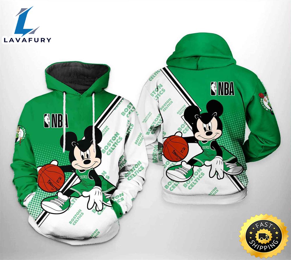 Boston Celtics NBA Mickey 3D Printed Hoodie