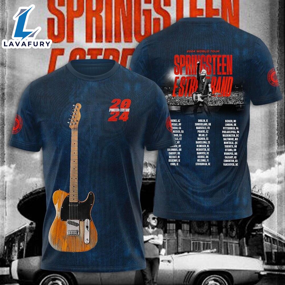 Bruce Springsteen & E Street Band World Tour 2024 3d T Shirts For Men