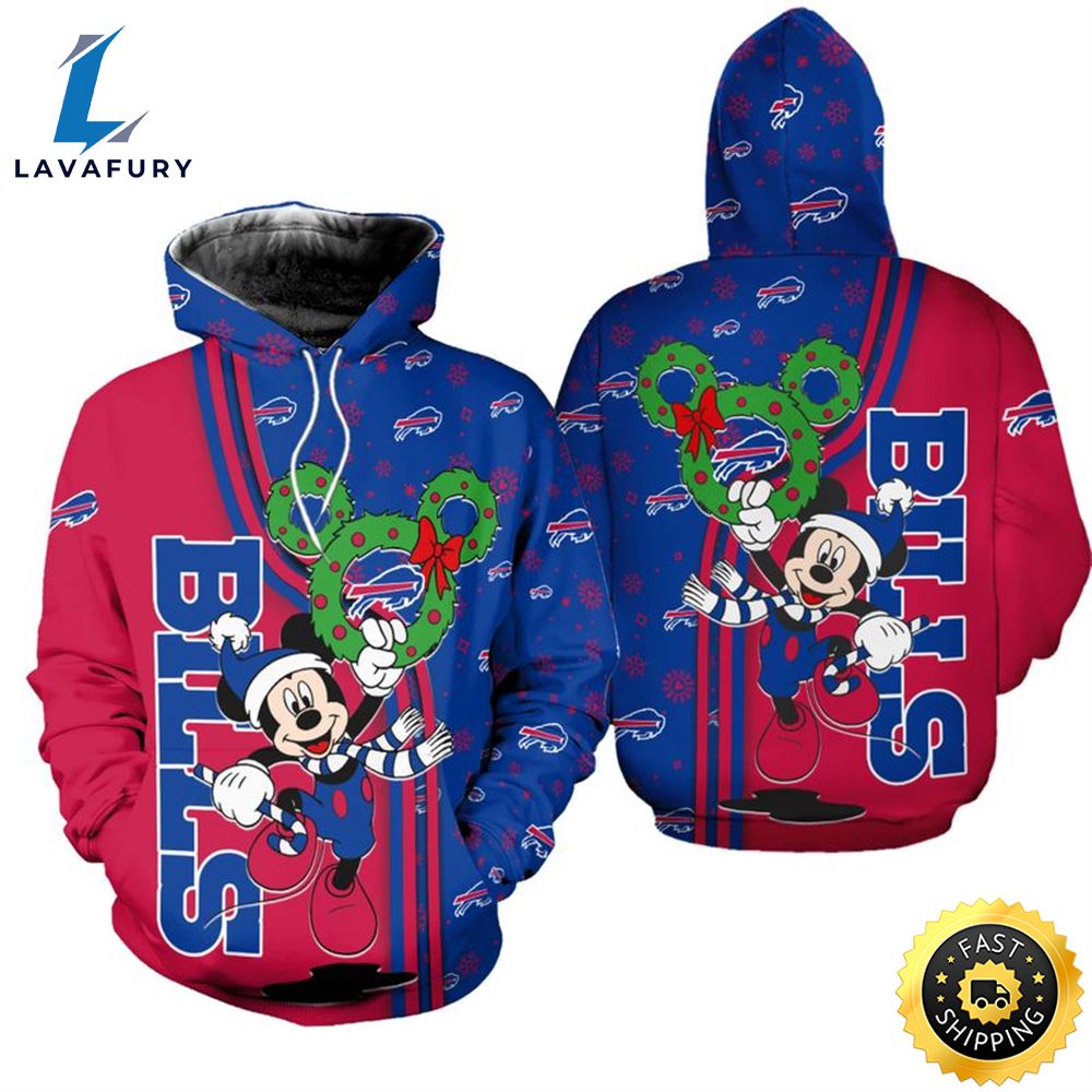Buffalo Bills Christmas Mckey Football NFL All Over Print Hoodie Shirt