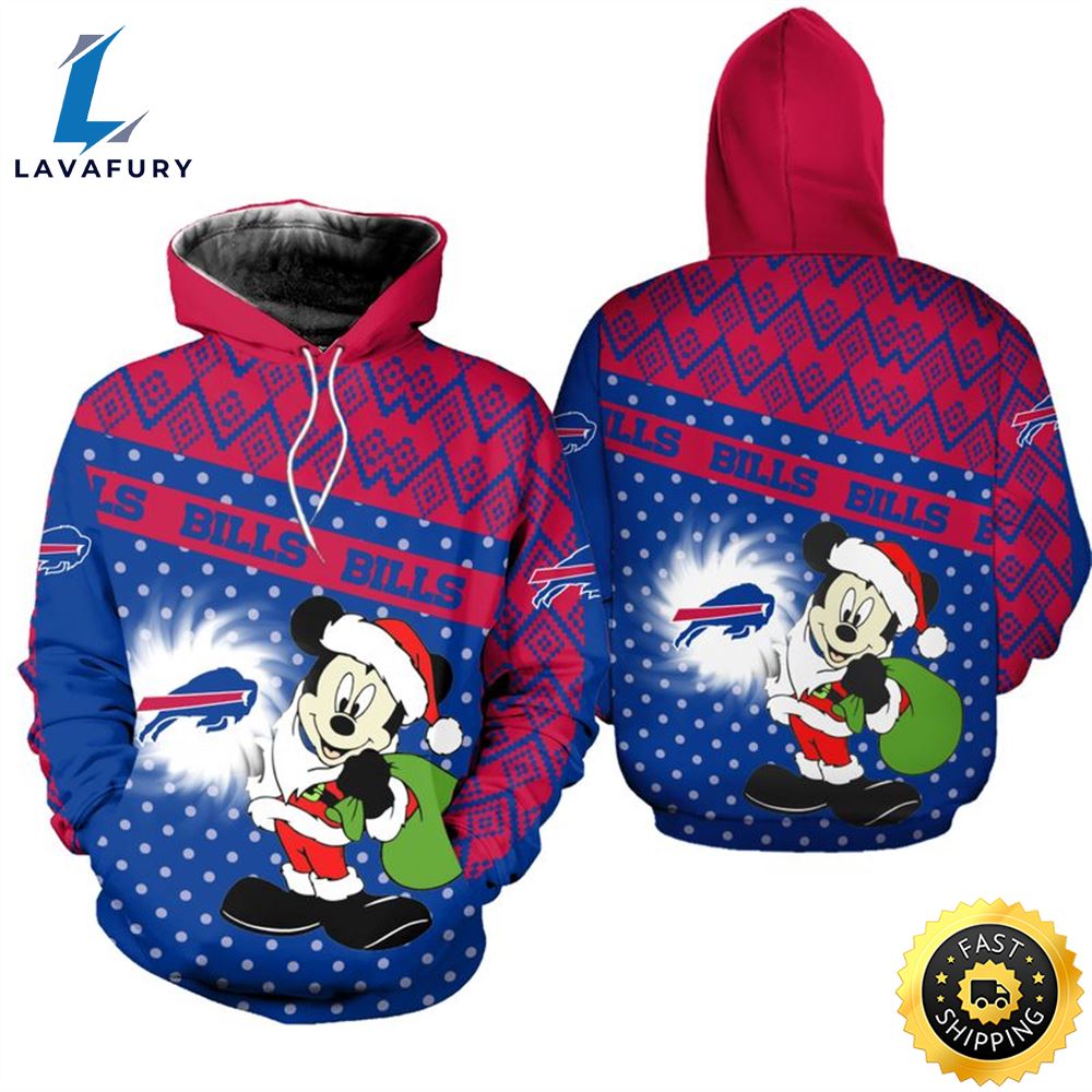 Buffalo Bills Christmas Mickey Football NFL All Over Print Hoodie Shirt