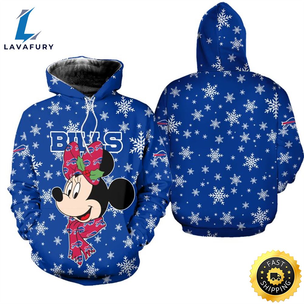 Buffalo Bills Christmas Minnie Mouse Football NFL All Over Print Hoodie Shirt