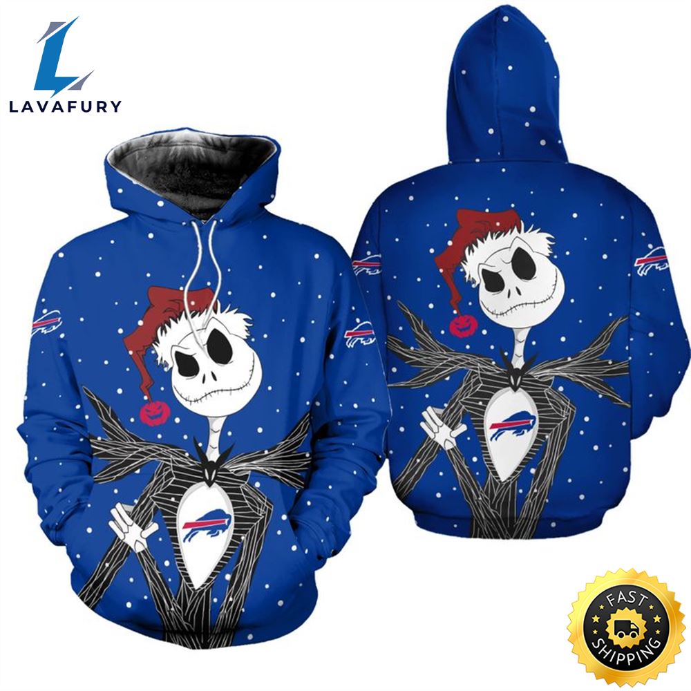 Buffalo Bills Jack Skellington Christmas Football NFL All Over Print Hoodie Shirt