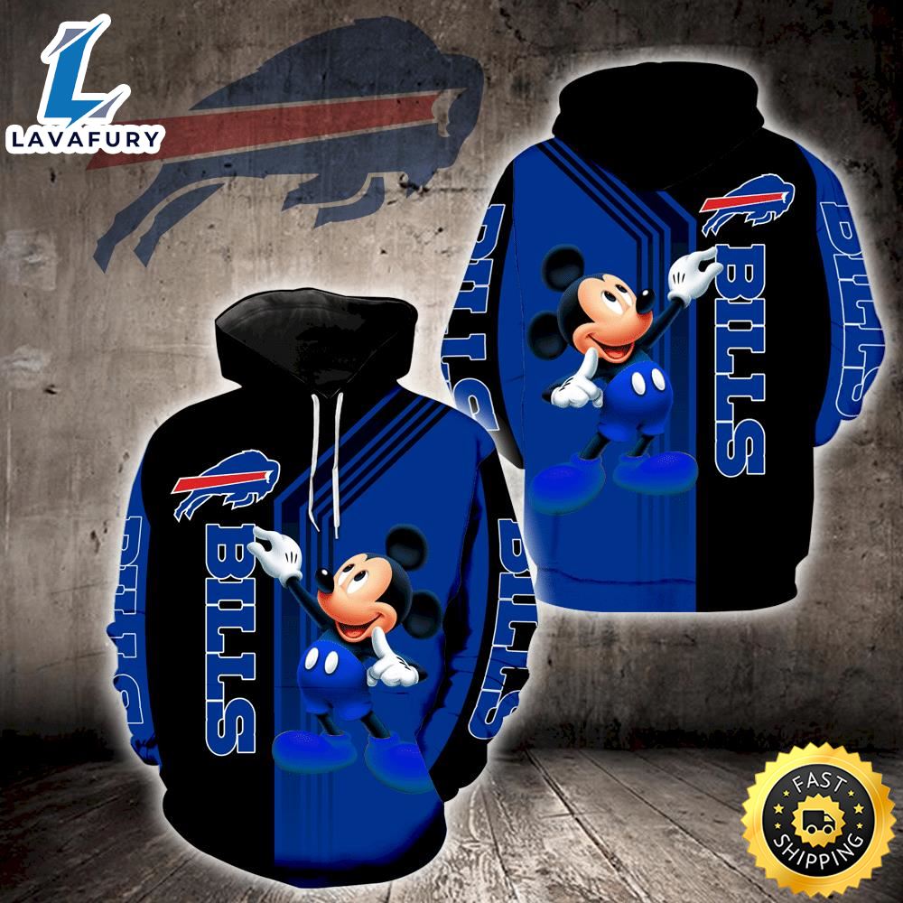 Buffalo Bills Mickey Mouse All Over Print 3D Hoodie For Men And