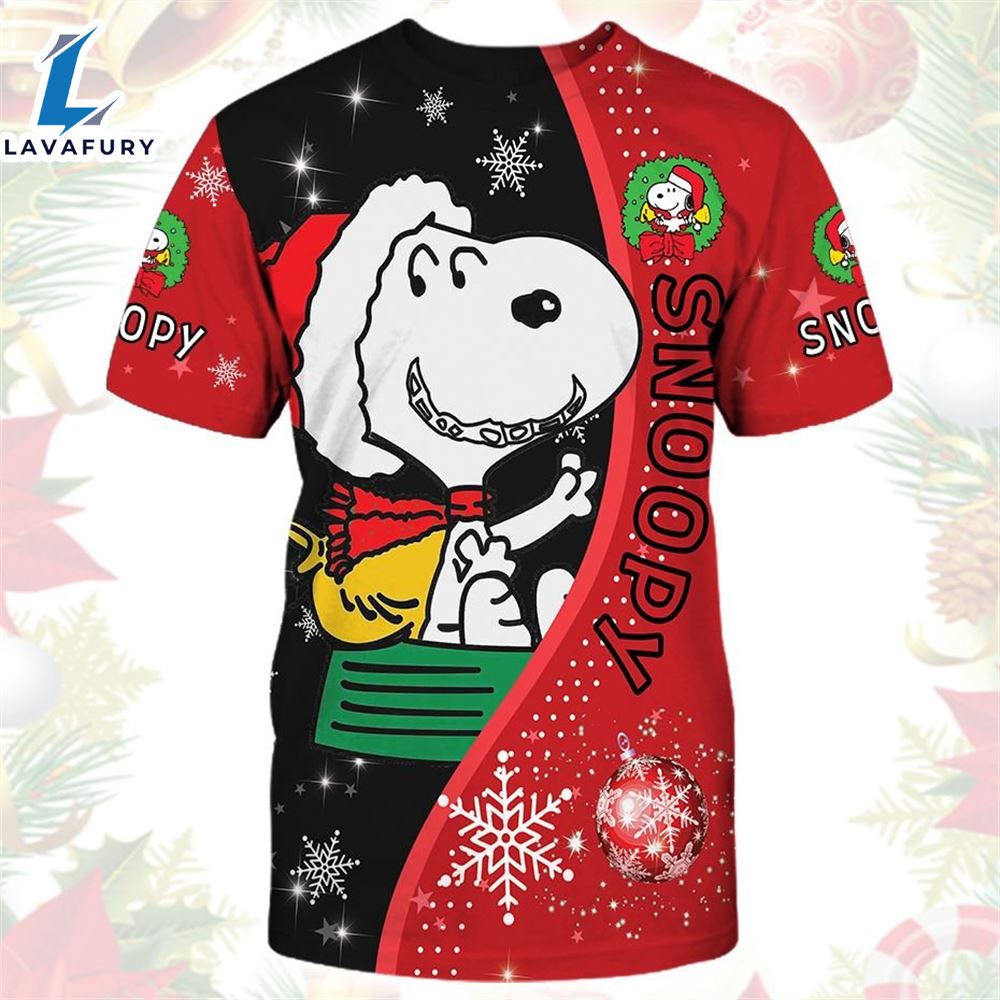 Cartoon Character Christmas Snoopy Abc Hoodie All Over Printed 3d Unisex Men