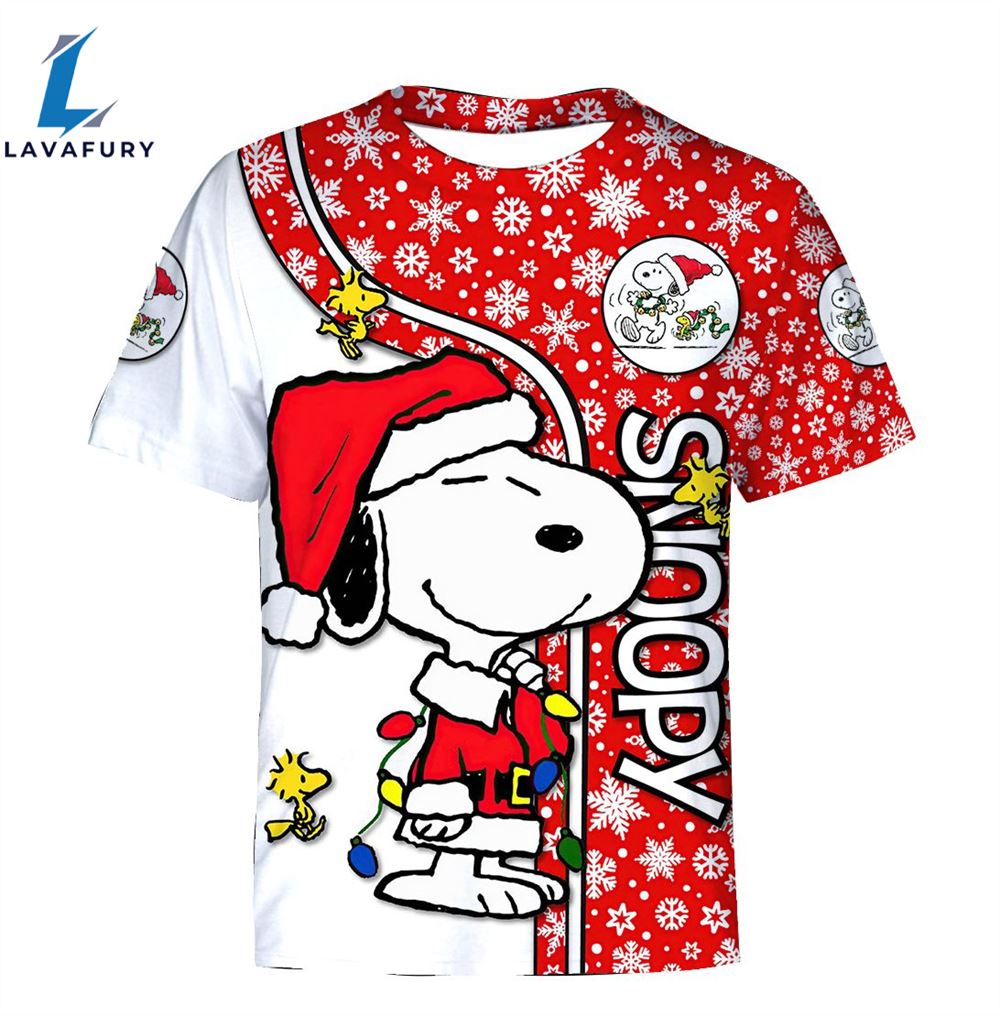 Cartoon Character Christmas Snoopy Hoodie All Over Printed 3d Unisex Men