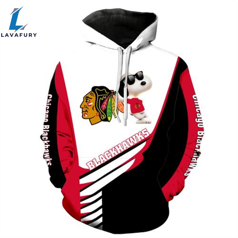 Chicago Blackhawks Snoopy Cartoon Movie 3d All Over Print Shirt