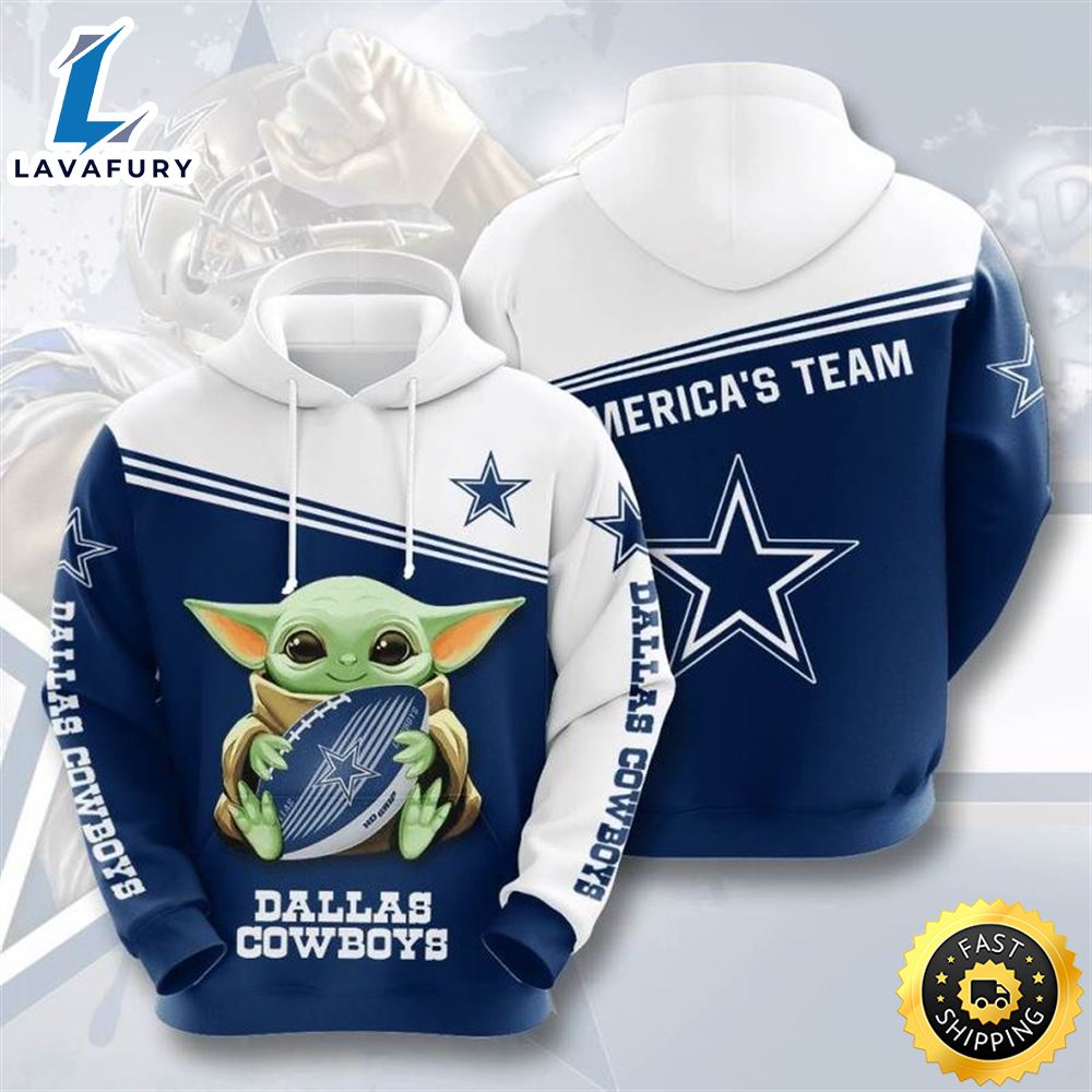 Dallas Cowboys Baby Yoda Star Wars 3d Hoodie All Over Print