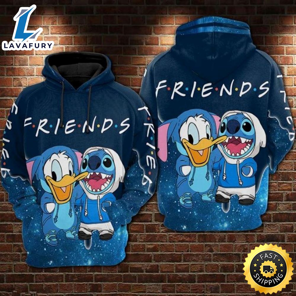 For Donald And Stitch Lovers Best Friend Galaxy Pattern Gift For Fan 3d Hoodie
