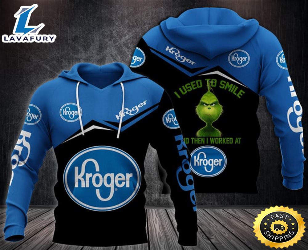 Grinch I Used To Smile And Then I Worked At Kroger Logo All Over Print Hoodie