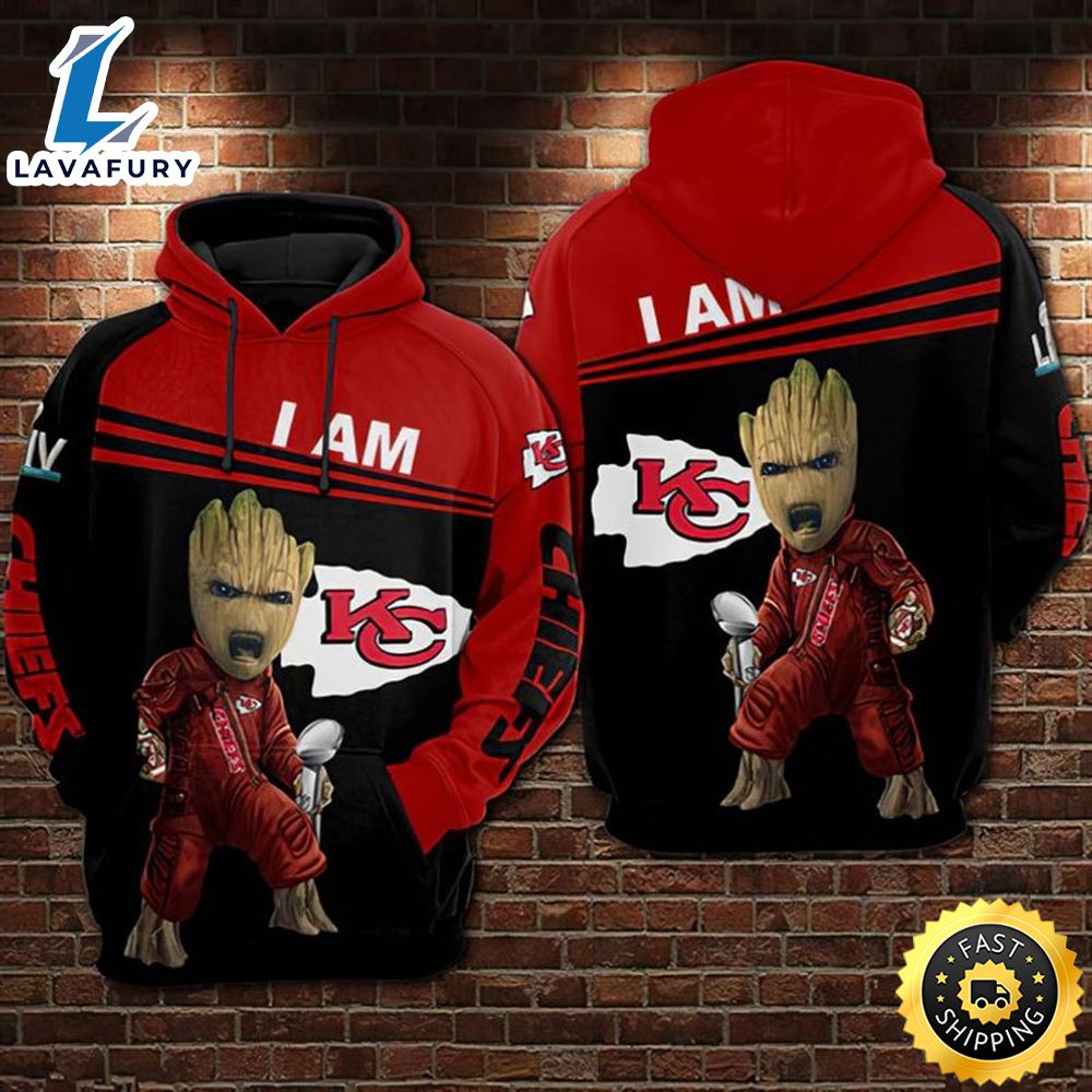 Groot Avenger Kansas City Chiefs 3d Hoodie All Over Printed
