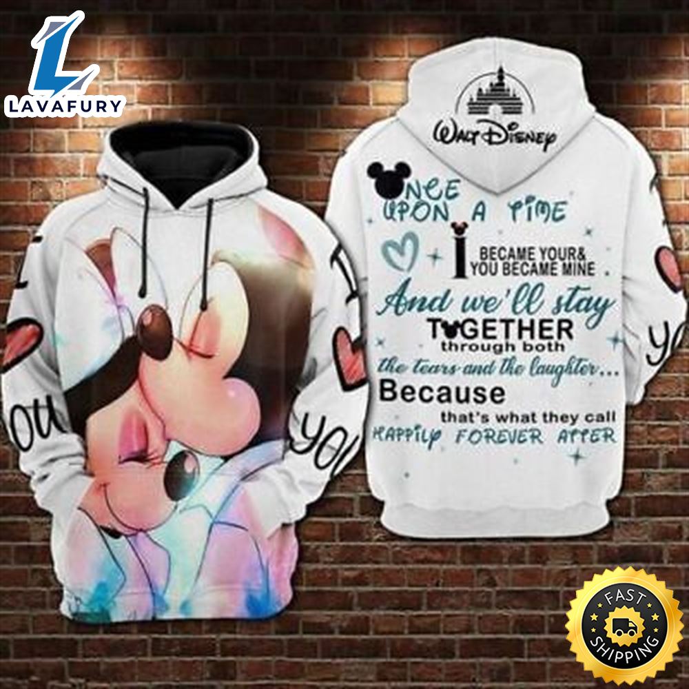 Happy Mickey And Minnie We'll Stay Together Valentine 3D HOODIE