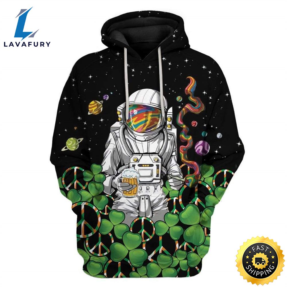 Hippie Astronaut St Patrick's Day Custom T-Shirts Hoodies Apparel