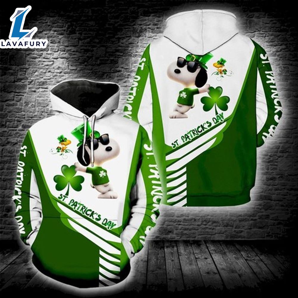 Irish Saint Patrick’s Day Snoopy Color Full Cartoon Movie 3d All Over Print Shirt