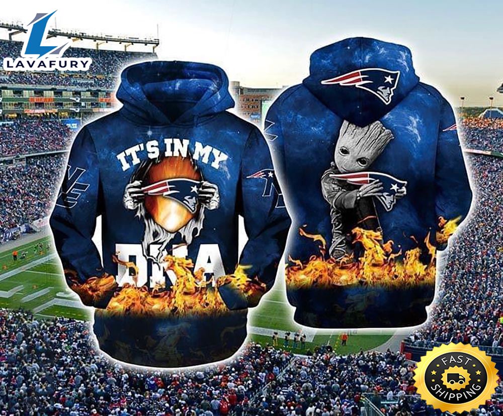 It My New England Patriots Dna Groot 3d Hoodie 3d Sweatshirt -Lavafury