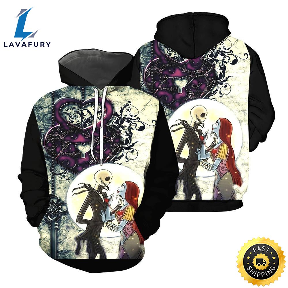 Jack Skellington & Sally Hoodie 3D All Over Printed Shirts For Men