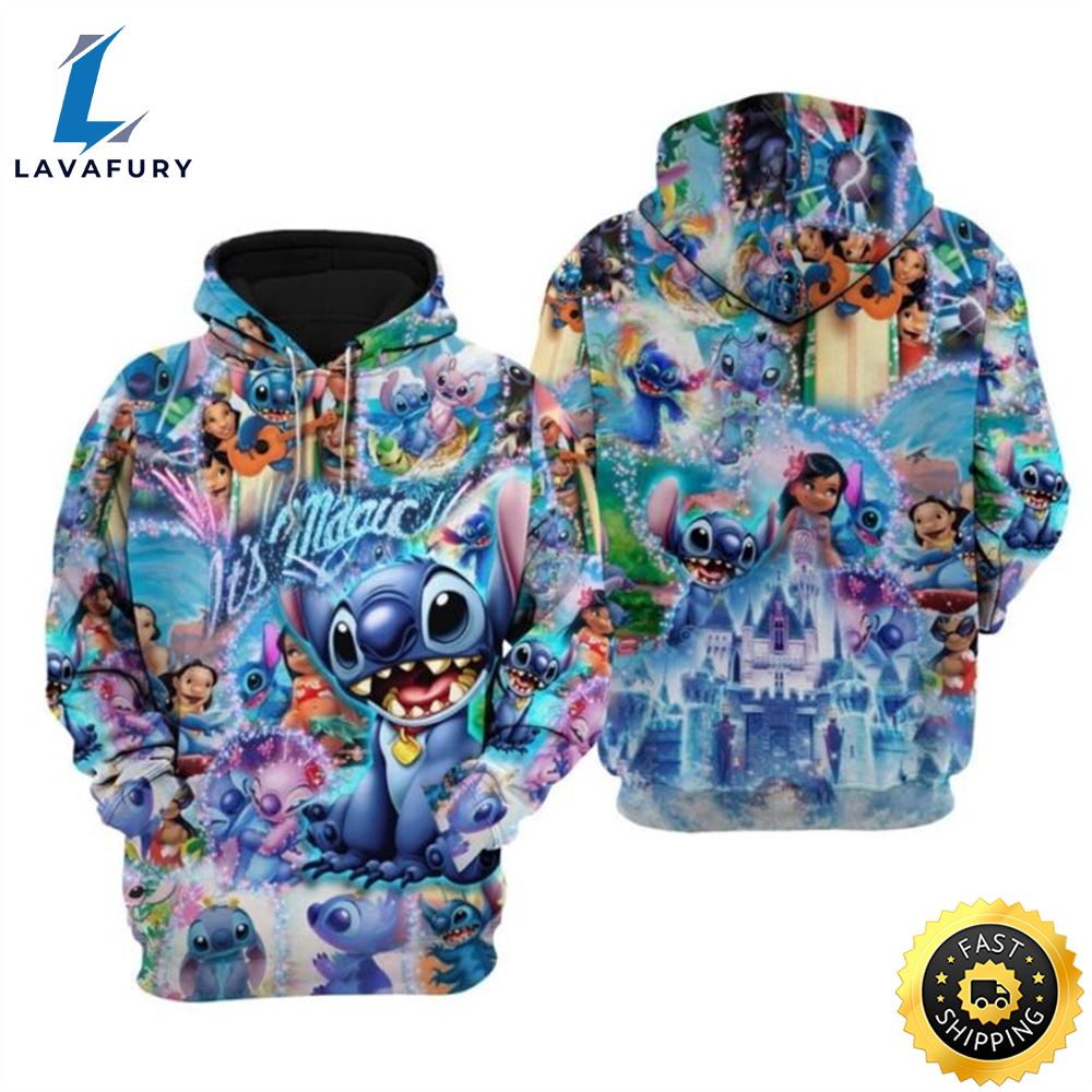 Lilo And Stitch Disney-Ohana It’s Magic 3d All Over Print Hoodie