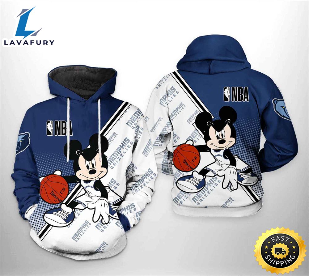 Memphis Grizzlies NBA Mickey 3D Printed Hoodie