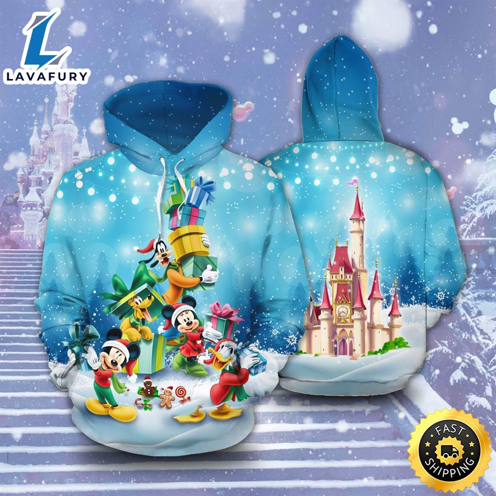 Mickey And Friends Christmas Art 3D Printed Hoodie