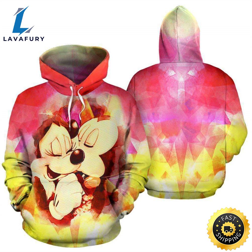 Mickey Kiss Minnie 3D Printed Hoodie