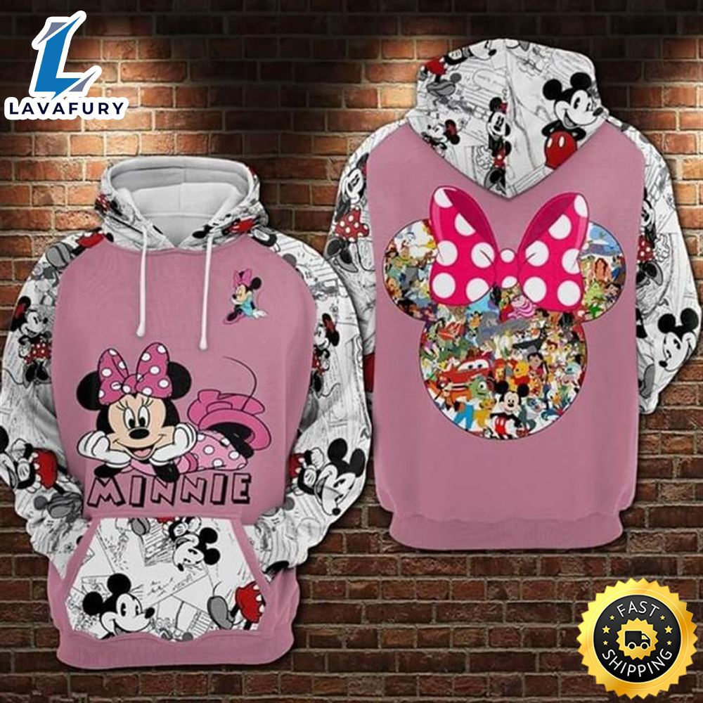 Mickey Pink 3D Printed Hoodie