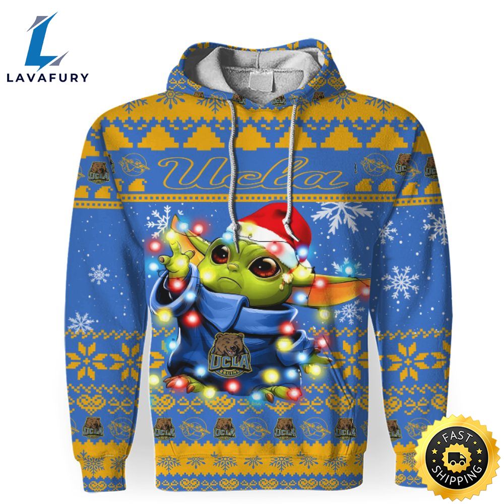 NCAA UCLA Bruins Baby Yoda Christmas Football Christmas Hoodie All Over Print Shirt