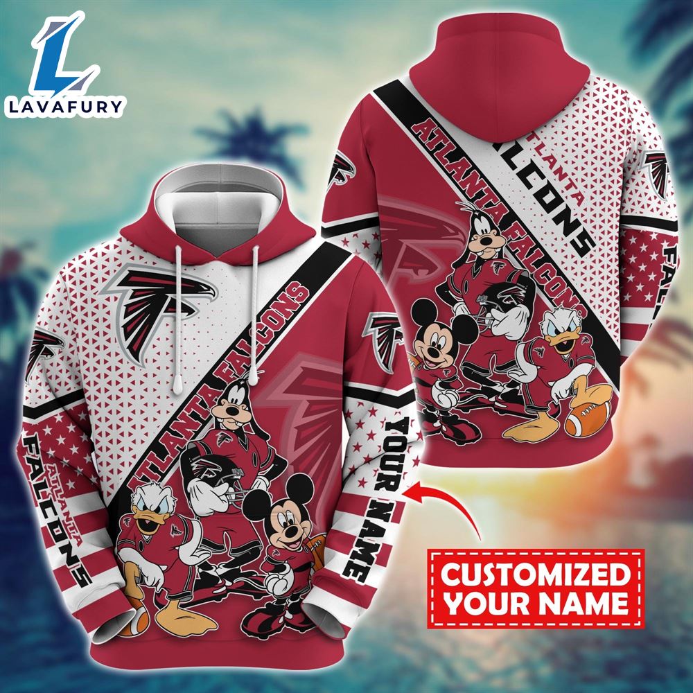NFL Mickey Mouse Atlanta Falcons Character Cartoon Movie Custom Name Hoodie New Arrivals