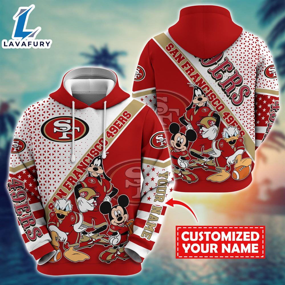 NFL Mickey Mouse San Francisco 49ers Character Cartoon Movie Custom Name Hoodie New Arrivals
