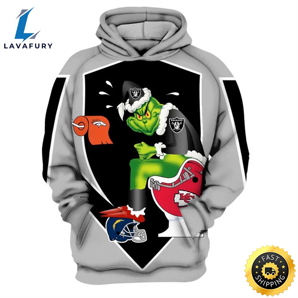 NFL Christmas Grinch Girl 3D Hoodie