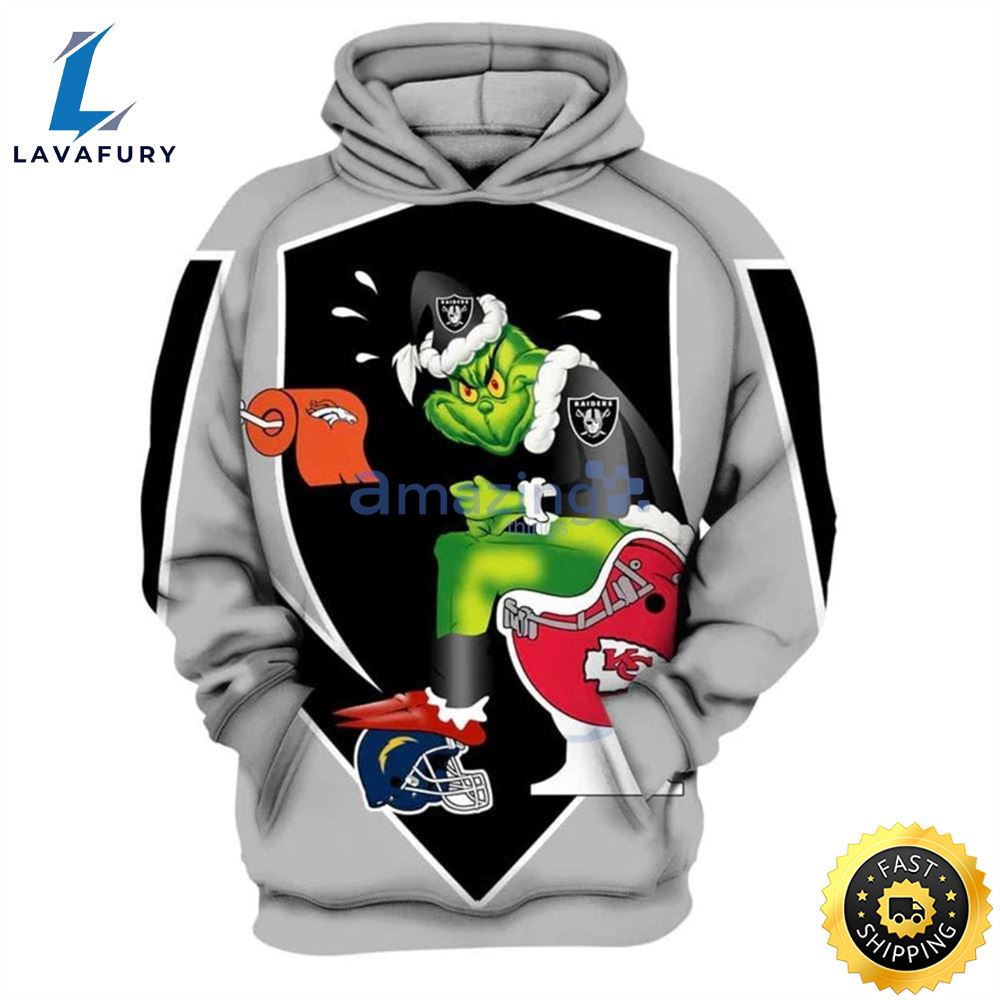 Nfl Christmas Grinch Girl 3d 3d Hoodie