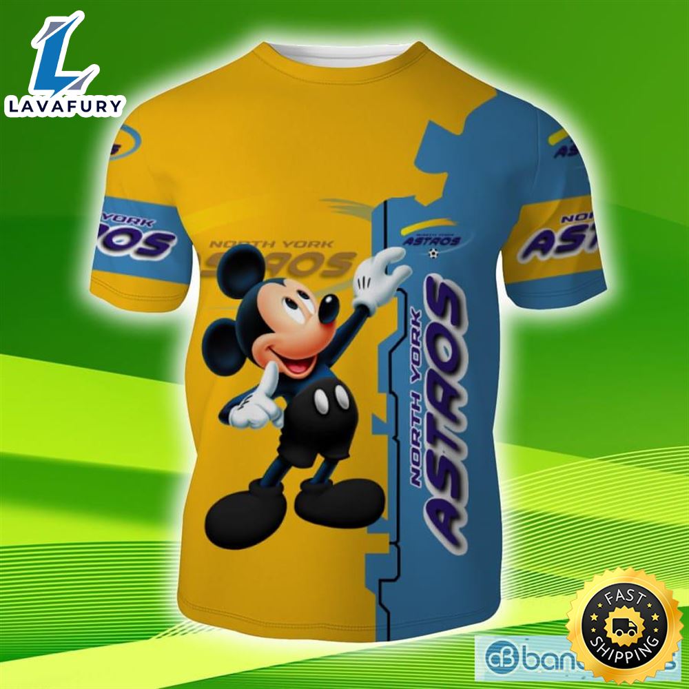 North York Astros Mickey Mouse Champions Football 3d Unisex T Shirt