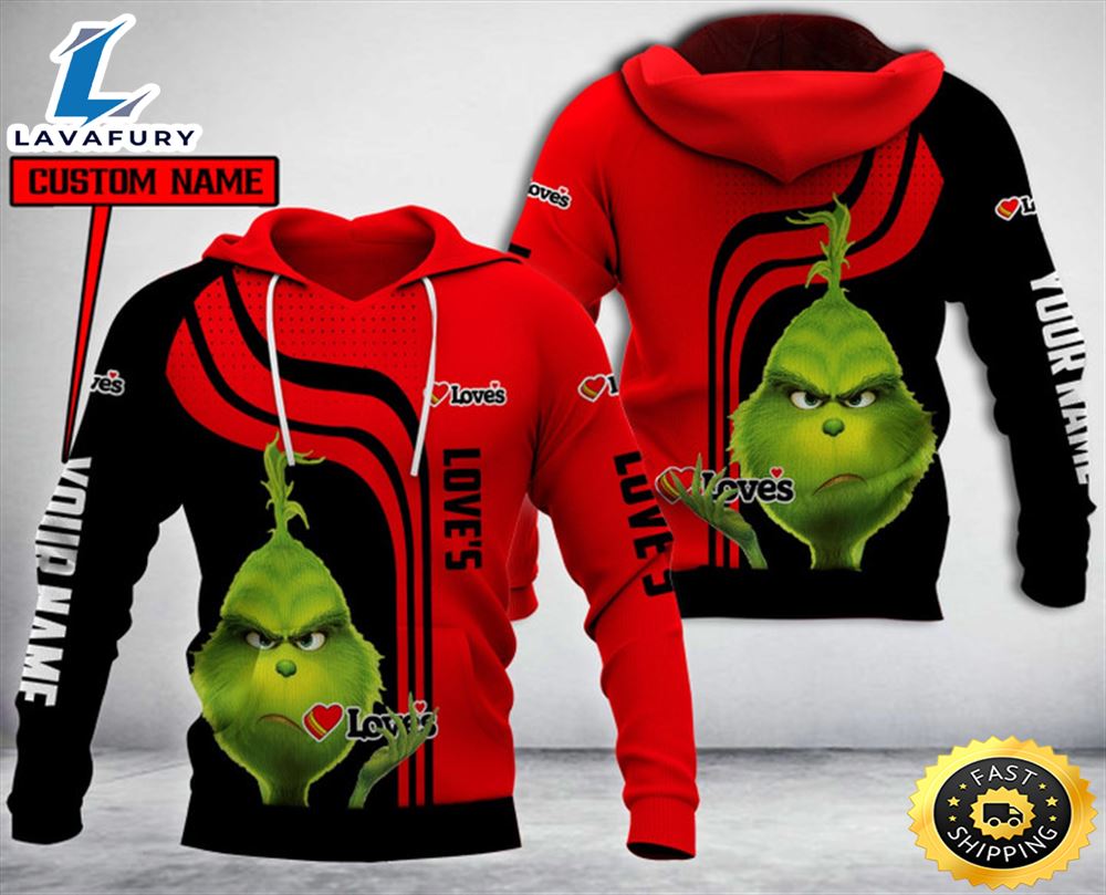 Personalized Grinch Hug Logo Love's All Over Print Hoodie