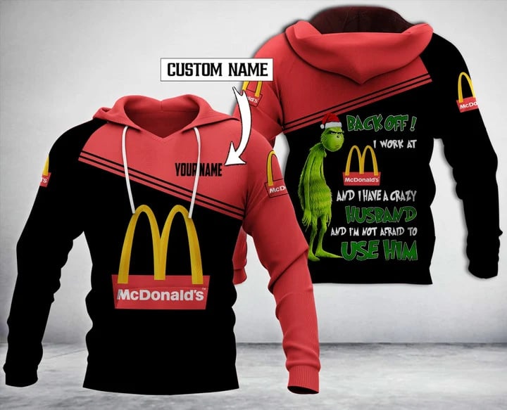 Personalized McDonald's With Grinch Merry Christmas All Over Print Hoodie